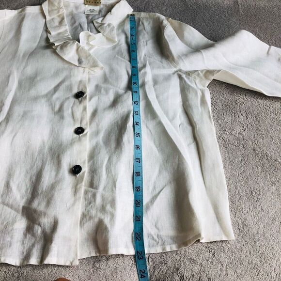 Tin Lizzie Ruffle Collar 3/4 Sleeve Button down Blouse - Picture 12 of 16